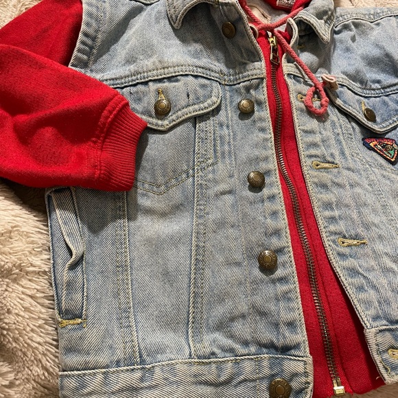 Vintage Toddler Boy Bugle Boy Sweatshirt Jean Jacket Hoodie - Picture 2 of 5